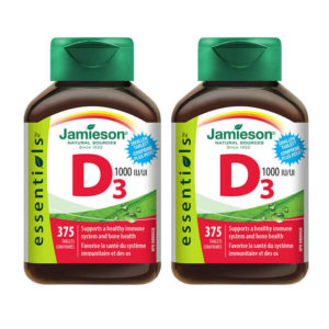 2-Pack of 375 Tablets Jamieson Vitamin D3, 1,000 IU