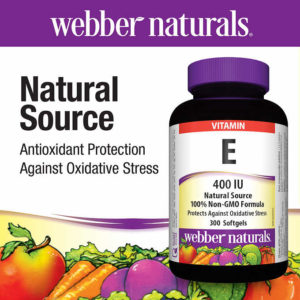Vitamin E 400 IU 300 Softgels - Webber Naturals