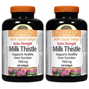2 Bottles x Holista Extra Strength Milk Thistle 250 mg - 240 softgels