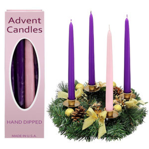 USA 12" Hand Dipped Advent Candles, Smokless and Dripless set of 4 Made