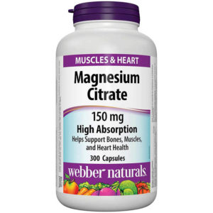 Magnesium Citrate 150 mg- 300 Capsules - Webber Naturals