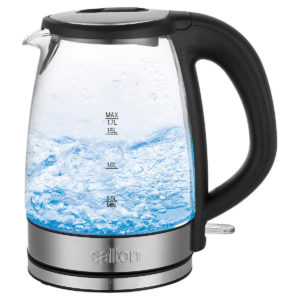 Salton LED Cordless Electric Glass Kettle 1.7 L (1.8 qt.)