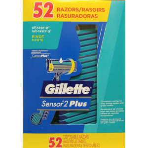 Gillette Sensor 2 Plus Disposable Razors, 52-pack