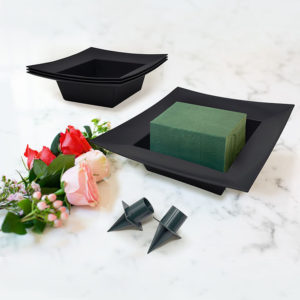 4 Set Centerpiece Arrangement Kit - Square Tray with Taper Candle Holder