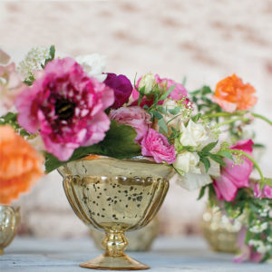 Mercury Glass Carraway Gold Compote