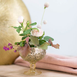 Kingston Chalice - Mercury Glass Floral Vase in Light Gold