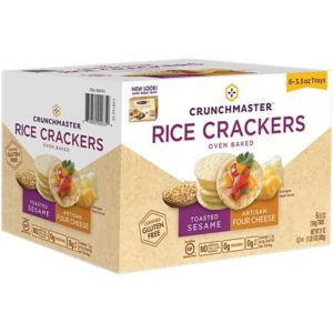 Crunchmaster Rice Crackers, Artisan Four Cheese & Toasted Sesame 595g Value pack