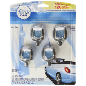 Febreze Linen and Sky Scent Car Air Freshener Vent Clips 4 Pack