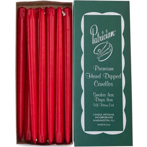 USA Hand Dipped Taper Candles Red - Box 12