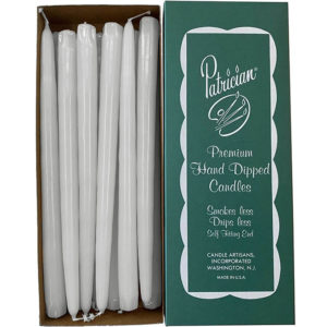 USA Hand Dipped Taper Candles White - Box 12