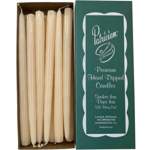USA Hand Dipped Taper Candles Ivory - Box 12