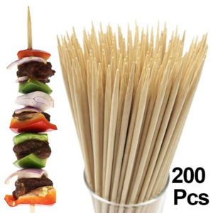 Natural Bamboo Skewer Sticks 12 in, 200/ Pcs