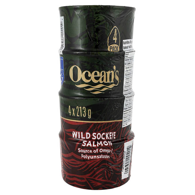 Oceans 8 Wild Sockeye Salmon Source of Omega-3 Polyunsaturates 4 X 213  Grams Net Wt 852 Grams : : Grocery & Gourmet Food